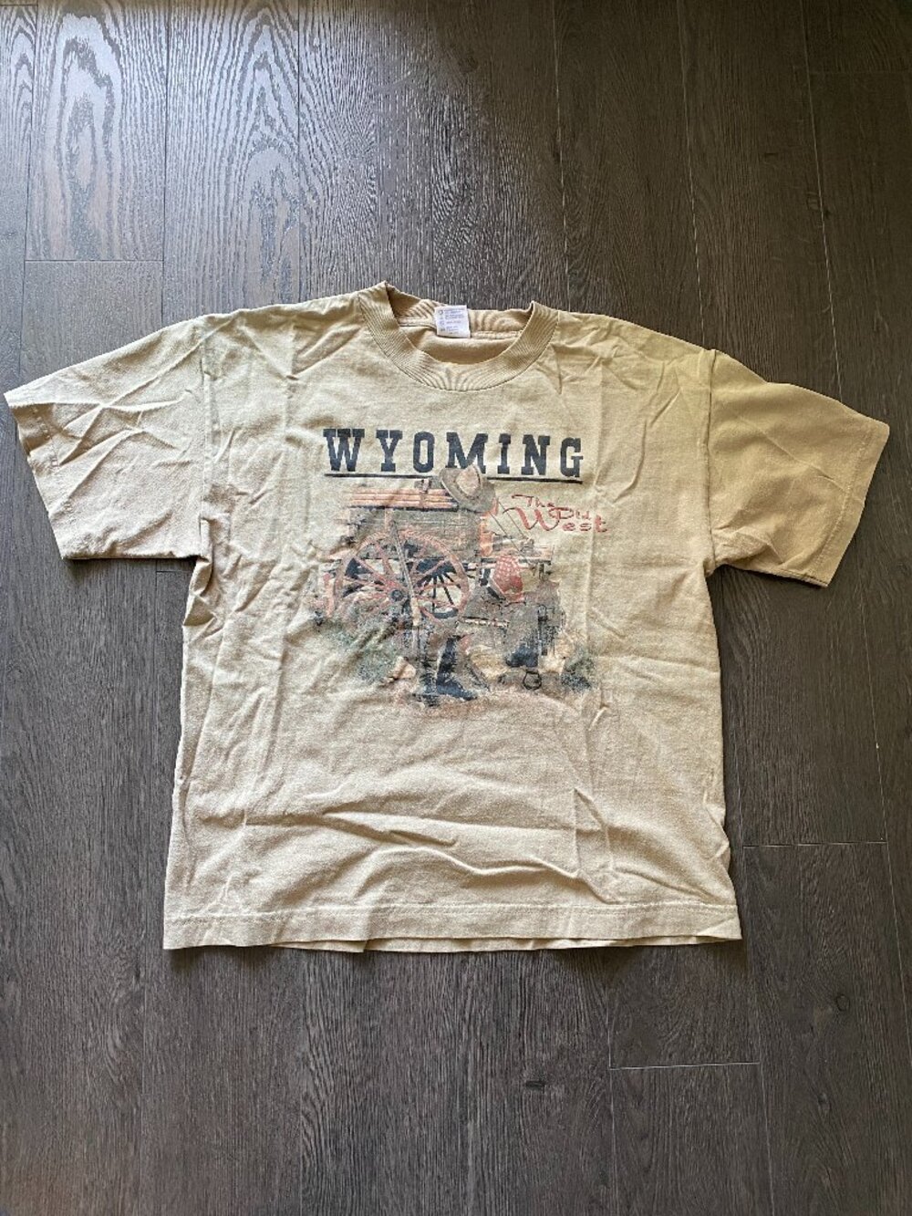 VINTAGE Y2K WYOMING USA 'THE OLD WEST' SOUVENIR SHIRT SIZE LARGE